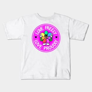 Love Freely Love Proudly - Cute Flower Cartoon Kids T-Shirt